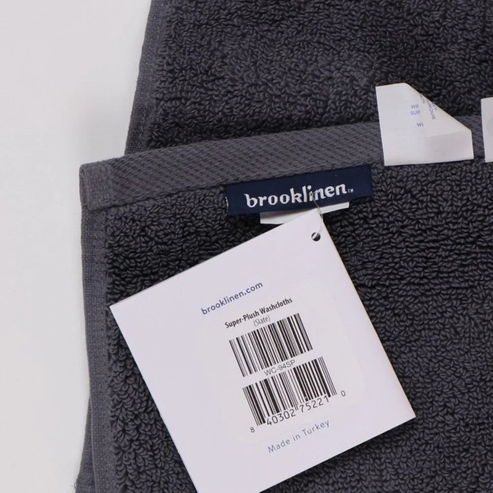 Brooklinen Washcloths Super-Plush Slate Gray Turkish Cotton NWT